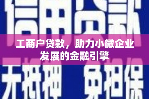 虎林工商户贷款，助力小微企业发展的金融引擎