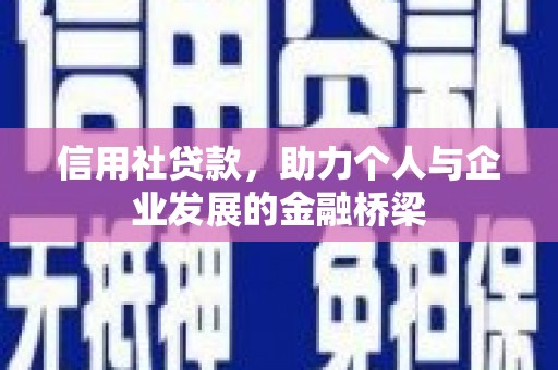 虎林信用社贷款，助力个人与企业发展的金融桥梁