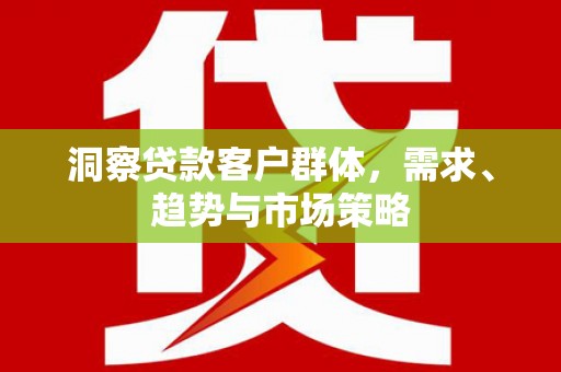 虎林洞察贷款客户群体，需求、趋势与市场策略