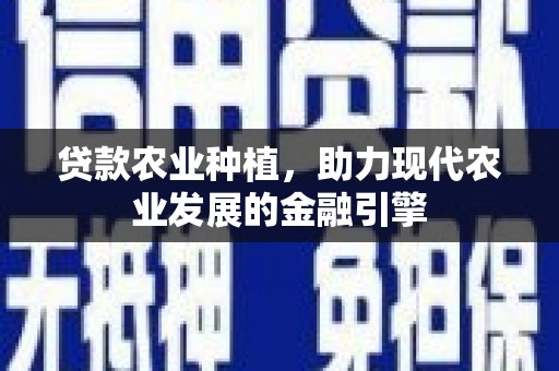 虎林贷款农业种植，助力现代农业发展的金融引擎
