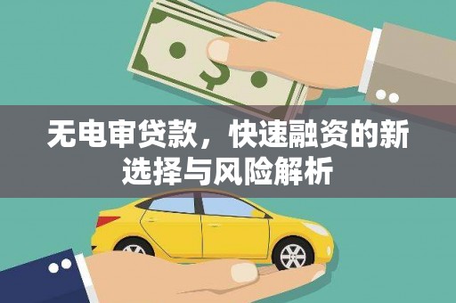 虎林无电审贷款，快速融资的新选择与风险解析