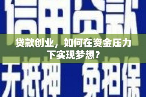 虎林贷款创业，如何在资金压力下实现梦想？