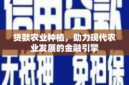 虎林贷款农业种植，助力现代农业发展的金融引擎
