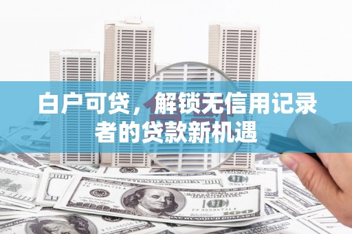 虎林白户可贷，解锁无信用记录者的贷款新机遇