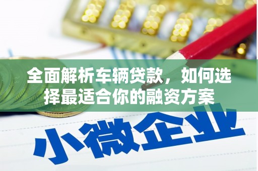 虎林全面解析车辆贷款，如何选择最适合你的融资方案